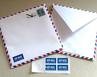Square Air Mail Envelope/CD/DVD sleeve & stickers - Digital Download