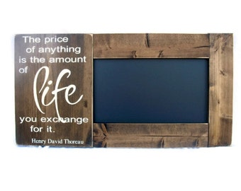 Framed Chalkboard Large Rustic Wood Inspirational Gift Wall Decor (#1299-CB)