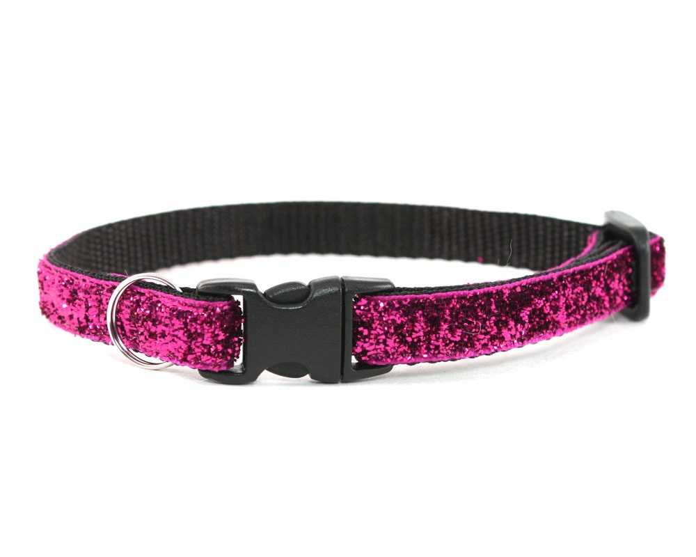 Cat Collar Shocking Hot Pink Glitter Sparkle