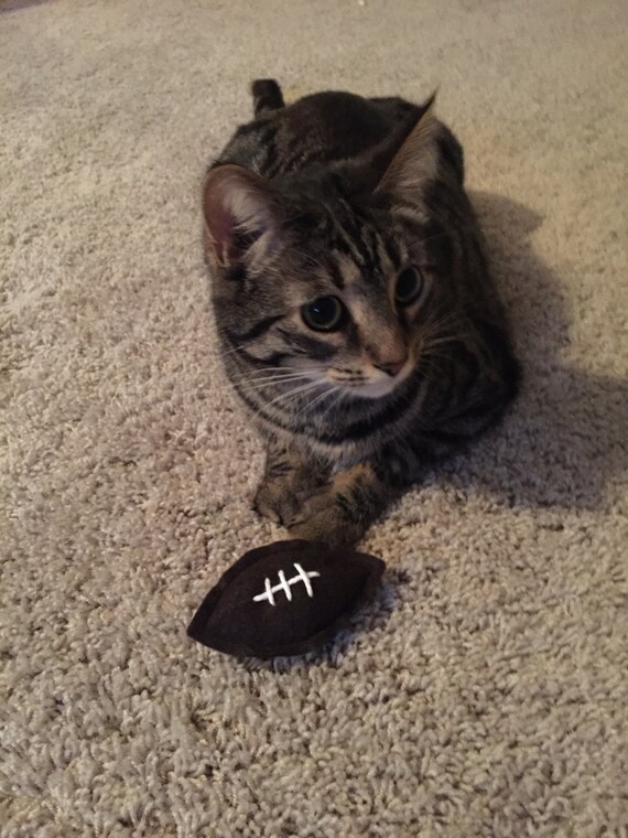Football Cat Toy Sport Organic Catnip Toy by FurballFanatic