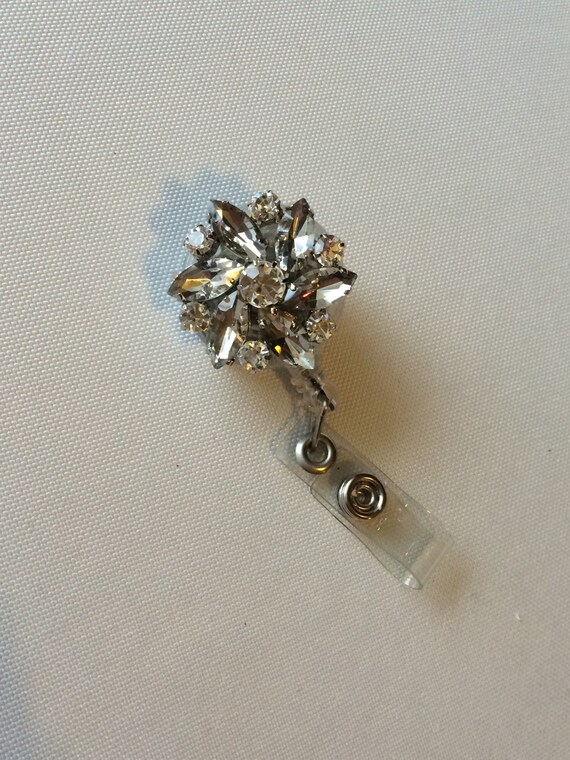 Items similar to Rhinestone Name Badge Holder on Etsy