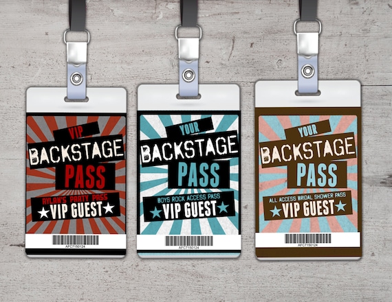 free printable vip backstage pass template