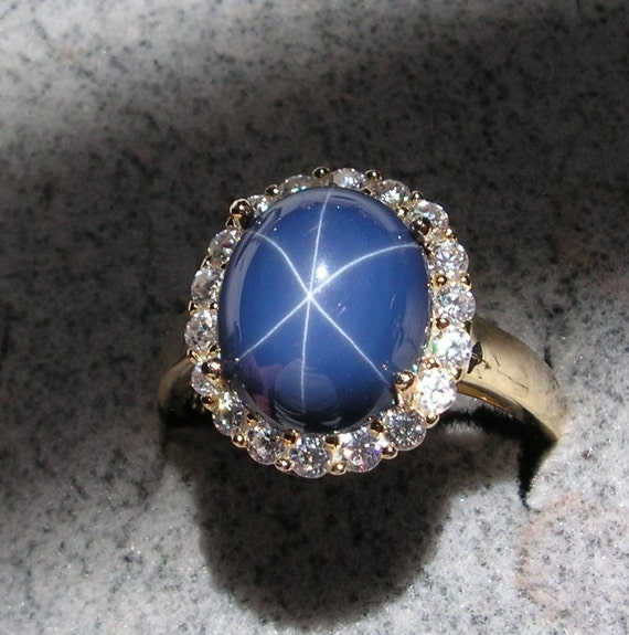 VINTAGE LINDE LINDY Cornflower Blue Star Sapphire Created
