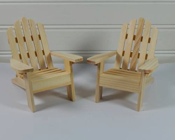 Miniature Adirondack Chair Unfinished, Wedding Topper, Fairy Garden 