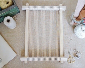 Weaving Loom 'S' with heddle bar, stand (optional) and rotating warp ...