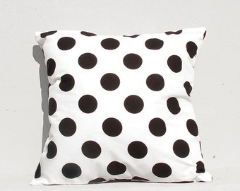 Decorative Pillow cover , Geometric Pillow Case, Kids Pillows Case, 16x16 Black Dot Pillow Case
