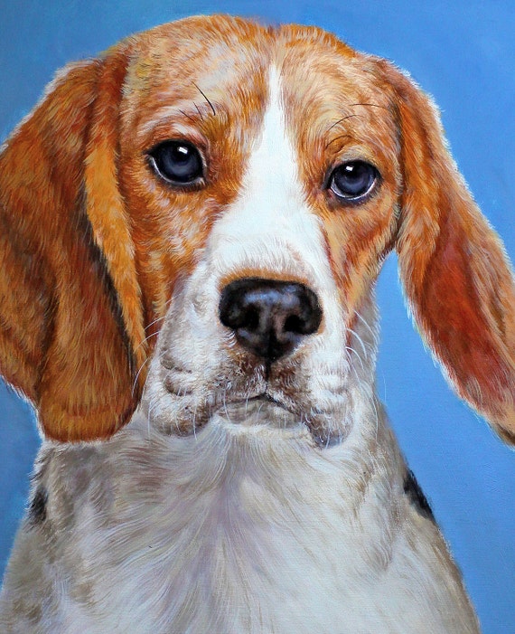 Beagle / Dog Original Oil Painting 18x22 Samantha Childs