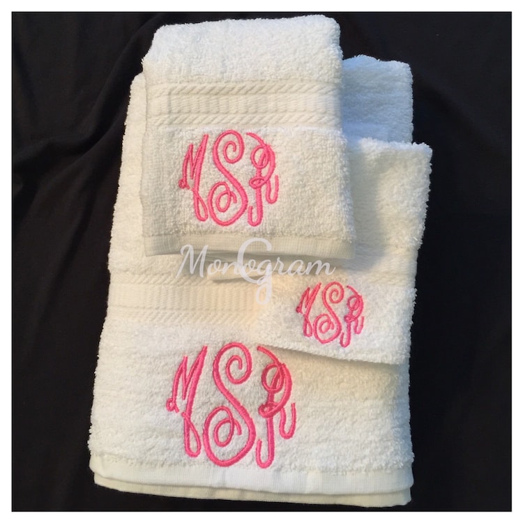 Monogram Towel Set/ Monogram Bath Towels/ Monogram by GMonogram