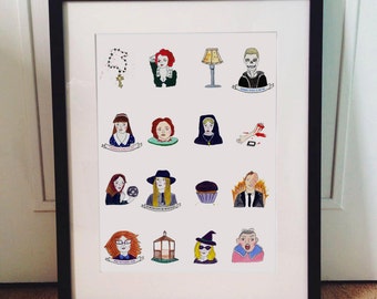 American Horror Story -inspired illustration PRINT A3 poster