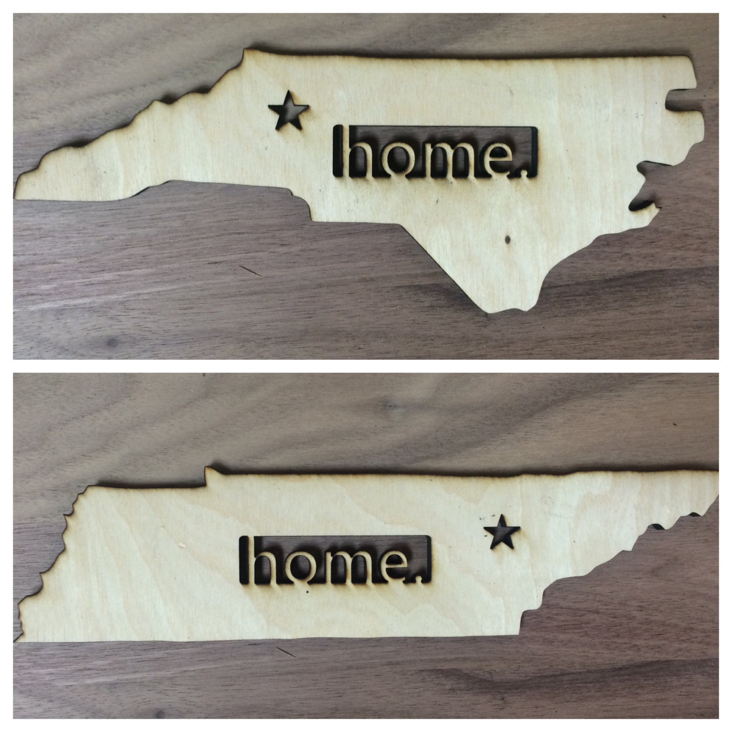 Unfinished Wood State Shape home. Door Hanger by TaraMarProducts