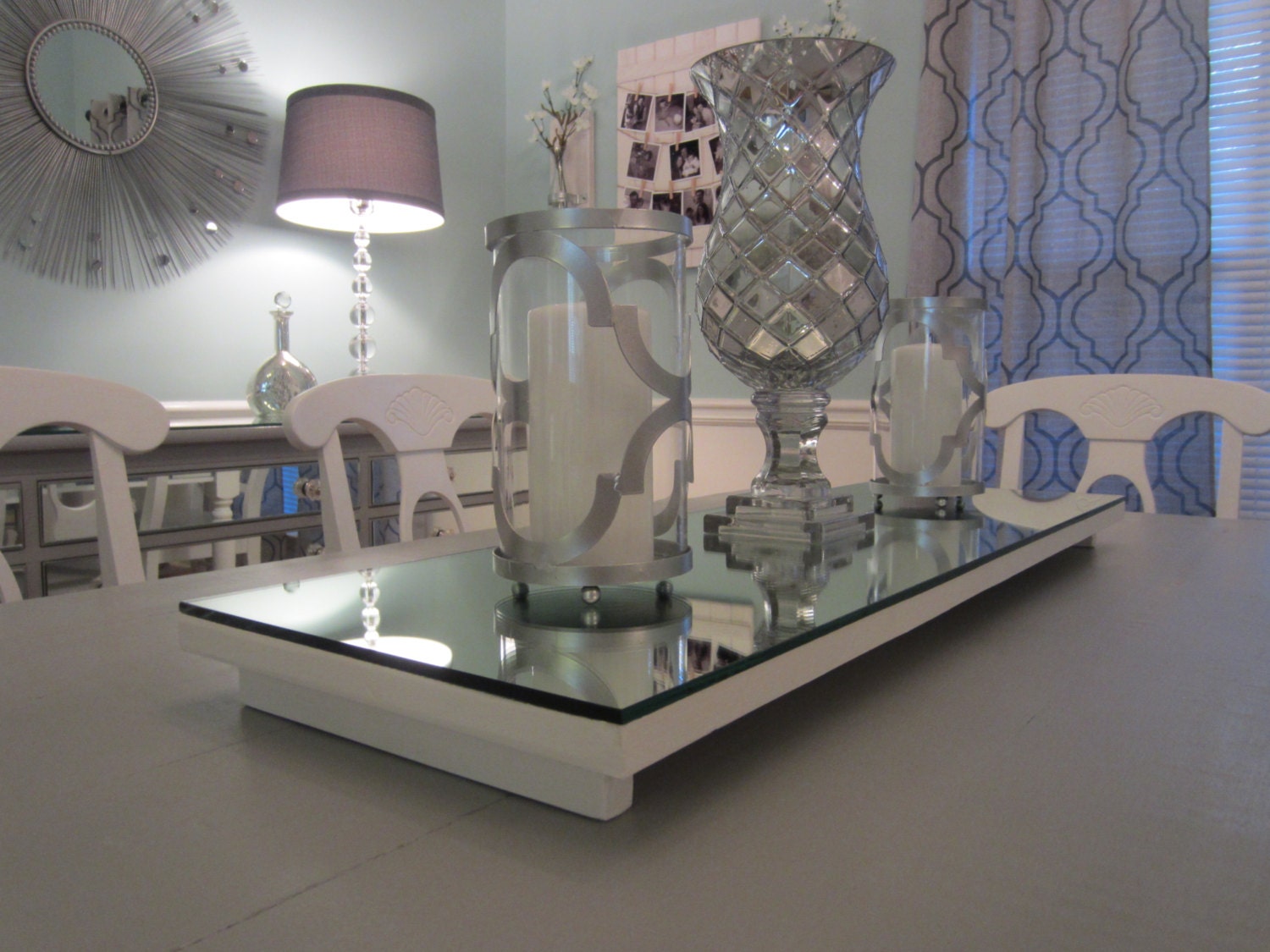 Mirrored Table Runner Country Chic Annie Sloan Pure White