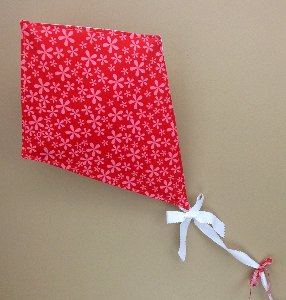 Fabric Kite Blooming Red Home Decor Bedroom Decor by OMySoulStudio
