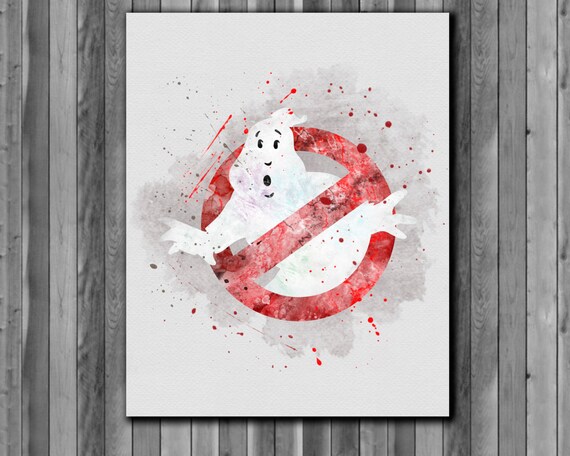 Ghostbusters watercolor poster Art Print by digitalaquamarine