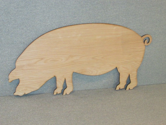 Large 24 Unfinished Wood Pig Wall Decor BBQ Finish it