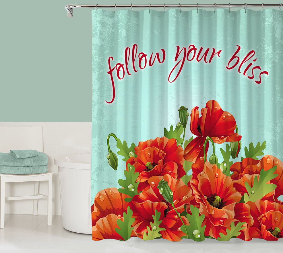 Inspirational shower curtain flower contemporary by CocosDecor