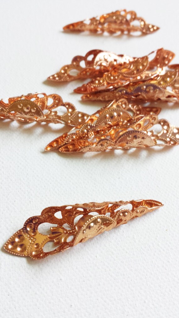 50x12mm Conecopper finished aluminum filigree copper cones