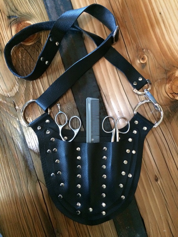 Leather Cross Body Hair Stylist Shear Holster by bronzefoxboutique