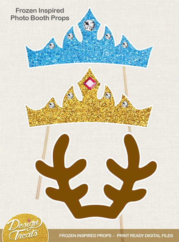 Frozen Inspired Birthday Photo Booth Props. Print ready frozen