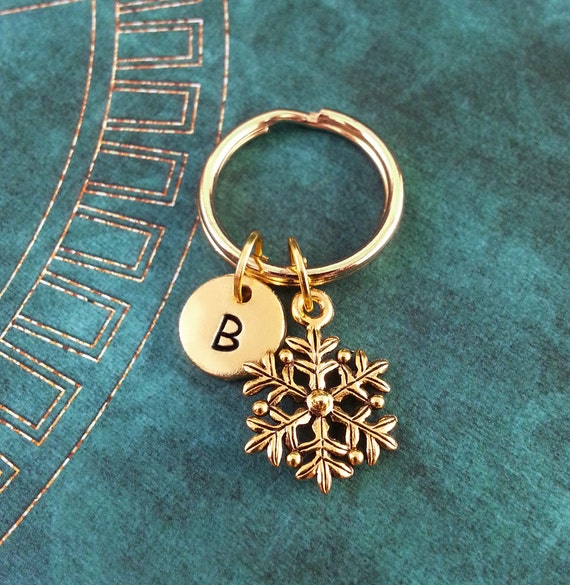 Snowflake Keychain Personalized Keychain Snowflake Keyring