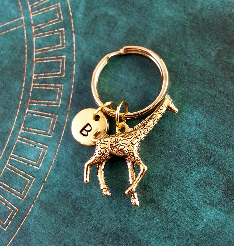 Giraffe Keychain Animal Key Ring Custom Keyring Personalized