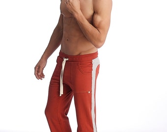 Mens Cuffed Yoga Pants (Charcoal w/Black)