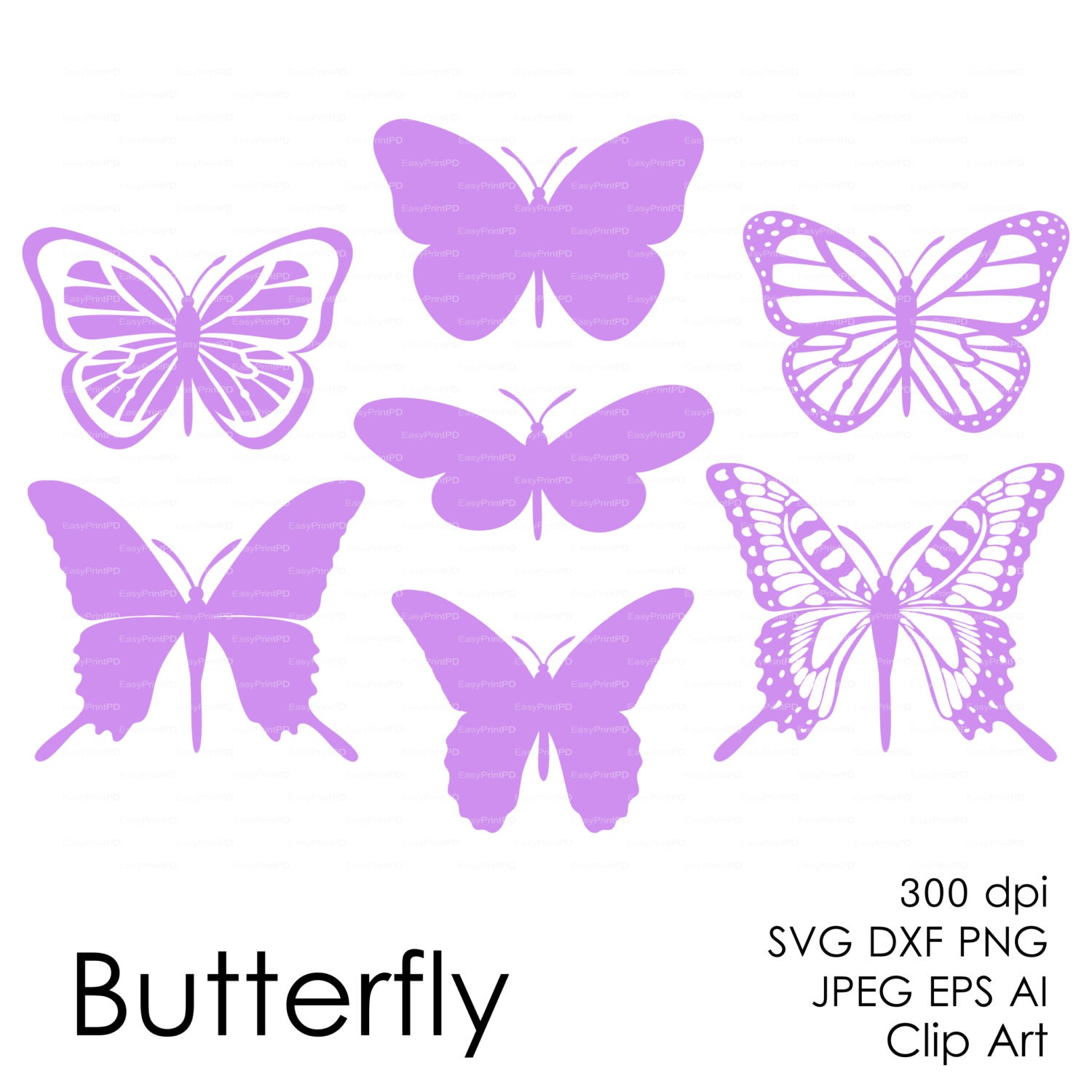 Download Butterflys 300 dpi svg dxf jpg ai eps png vector Clip
