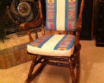 Rocking chair cushions handmade in quilted pattern in your choice of colors and prints.