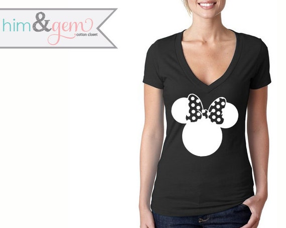 Disney's Minnie Mouse Shirt // V-Neck Minnie Mouse and