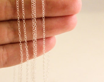 10 Feet - Sterling Silver Chain - 1.3mm Round Cable Chain - Thin Chain - Delicate Chain - Wholesale Chain - Custom Length .925 / SS-CH001