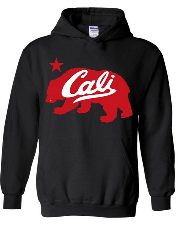 California Red Bear Hooded Sweatshirt California by icustomfit