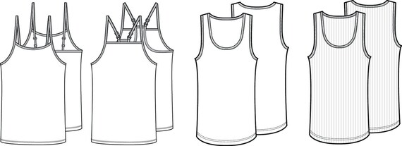 Items similar to CAD Tank Top / Camisole Illustrator Sketch on Etsy