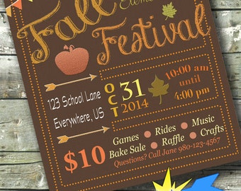 FALL FESTIVAL ~ Autumn Community Event ~ 5x7 Invite ~ 8.5x11 Flyer ~ 11x14 Poster ~ 300 dpi Digital Invitation