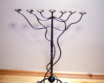 Candle Holder in the shape of Jewish Menorah