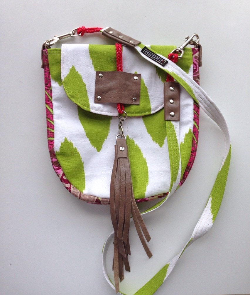 CLEARANCE Canvas and Leather Crossbody by jalmodovar on Etsy