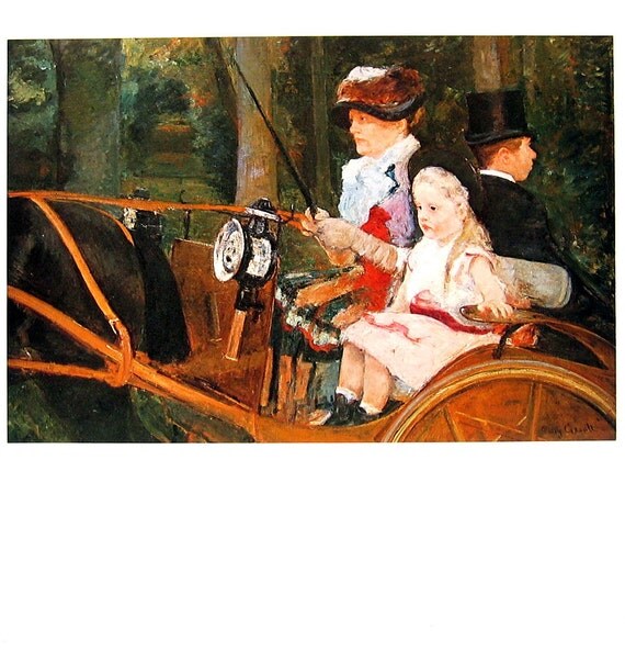 Items similar to Mary Cassat Art Woman and Child Driving 1976