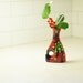 Small Vase - Red Poppy Small Funky Vase - Colorful Ceramic Pottery for Home Decoration or Holiday Gift Giving P-366