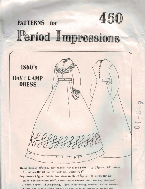 Items similar to Misses Sewing Pattern Period Impressions 450 1860s Day