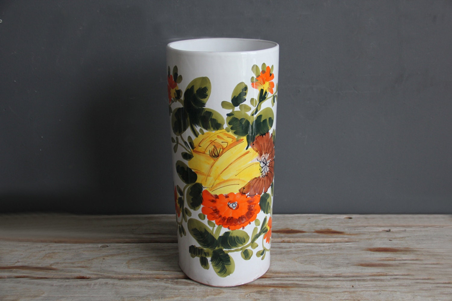 Italian Pottery Hand Painted Umbrella Stand by GallivantingGirls