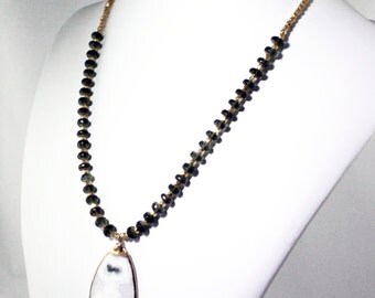 Rare Moldavite Necklace Peacock Solar Quartz Stalactite Necklace Gemstone Necklace Statement Necklace Rare Stone Necklace MDV-N-002-MSQ-001