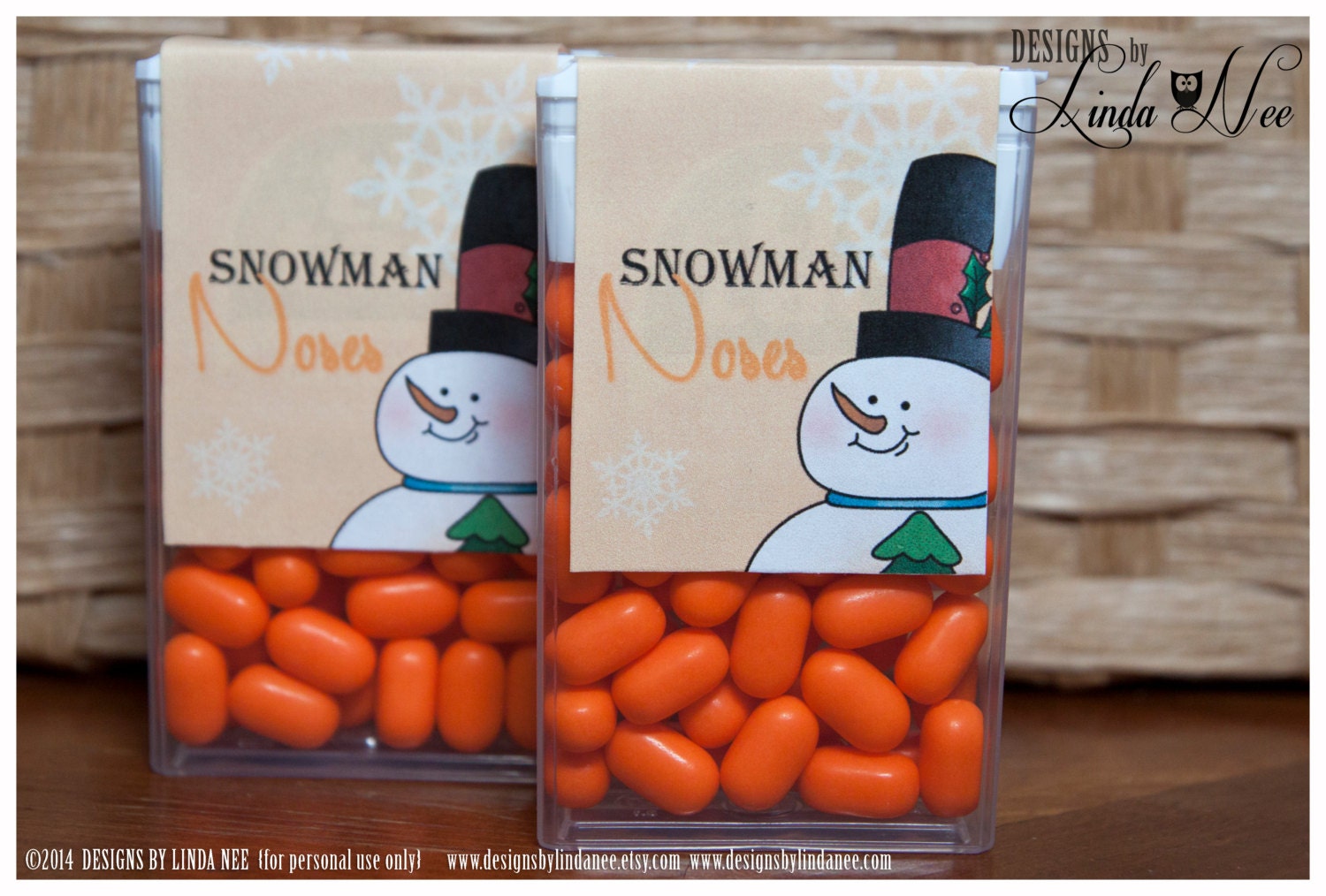 Tic Tac Snowman Noses Printable Party Package Snowmen