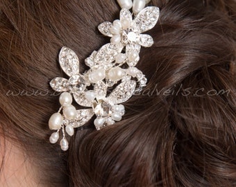 Wedding Hair Comb, Bridal Headpiece, Crystal and Pearl Hair Comb, Wedding Hair Accessory - Shenise