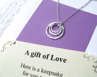 GRANDMA NECKLACE - Great Grandmother Gift 3 or 4 Generations Family POEM Card Included Grandmother Jewelry Sterling Silver 3 Generations