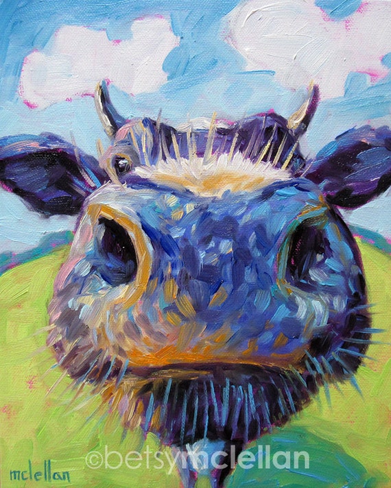 Cow Cow Art Cow Print Paper Canvas Wood Block