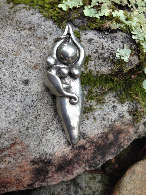 Joyful babywearing mama goddess pewter pendant, necklace (birth art, mother, doula, midwife)