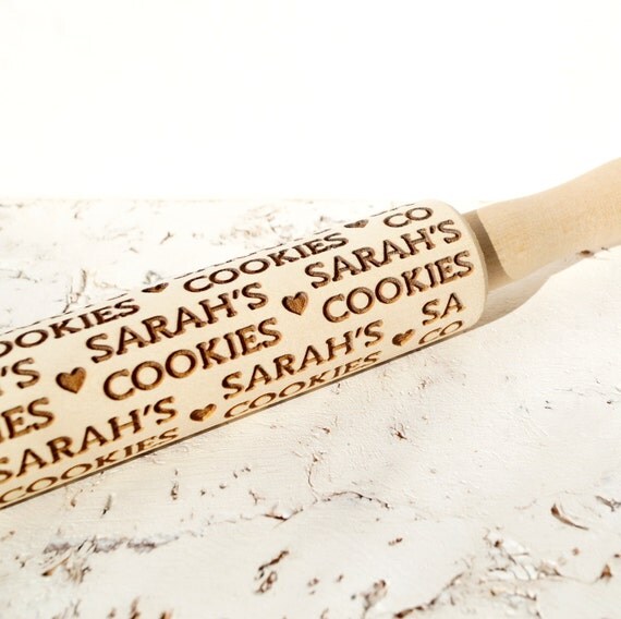 Personalized embossing rolling pin Custom wooden rolling pin