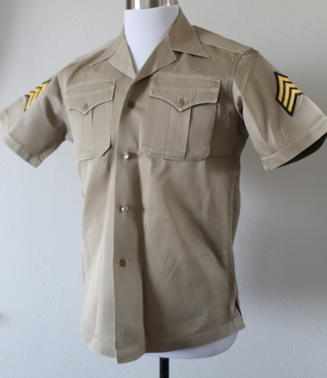 1950s Korean War ERA US Army Short Sleeve Khaki Uniform with