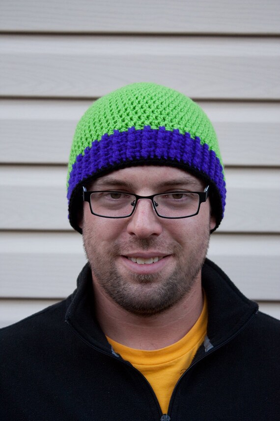 The Incredible Hulk inspired crochet beanie hat