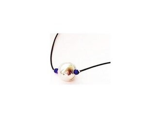 Sterling Silver Wire Wrapped Silver Pendant Leather Necklace