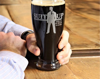 Suit Up, Groomsmen Glass, Will you be my Groomsman, Groomsmen Proposal, Groomsmen Gift ideas, Mens Suit Gangster Scarface Suit Up Bros