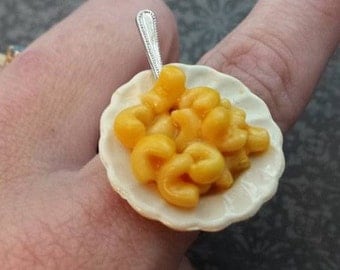 Macaroni and Cheese Polymer Clay Ring